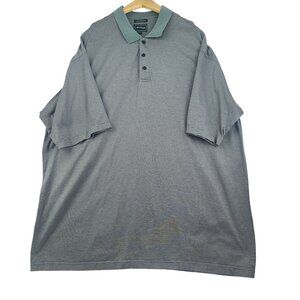 Bolle Golf Green Striped Polo 60's Two Ply Short Sleeve Men's XXL